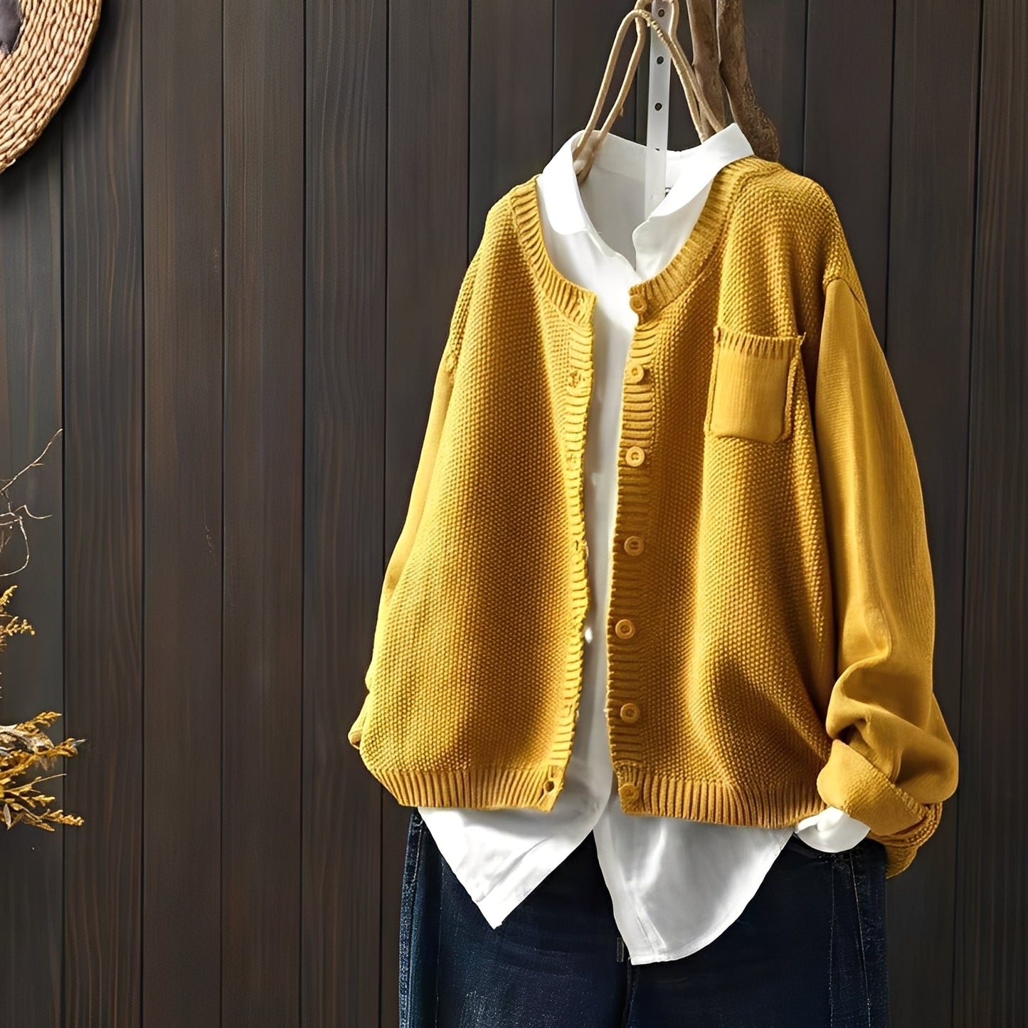 Elegante Strickjacke Damen Klassisch Geschnürt - IdealeKleiden