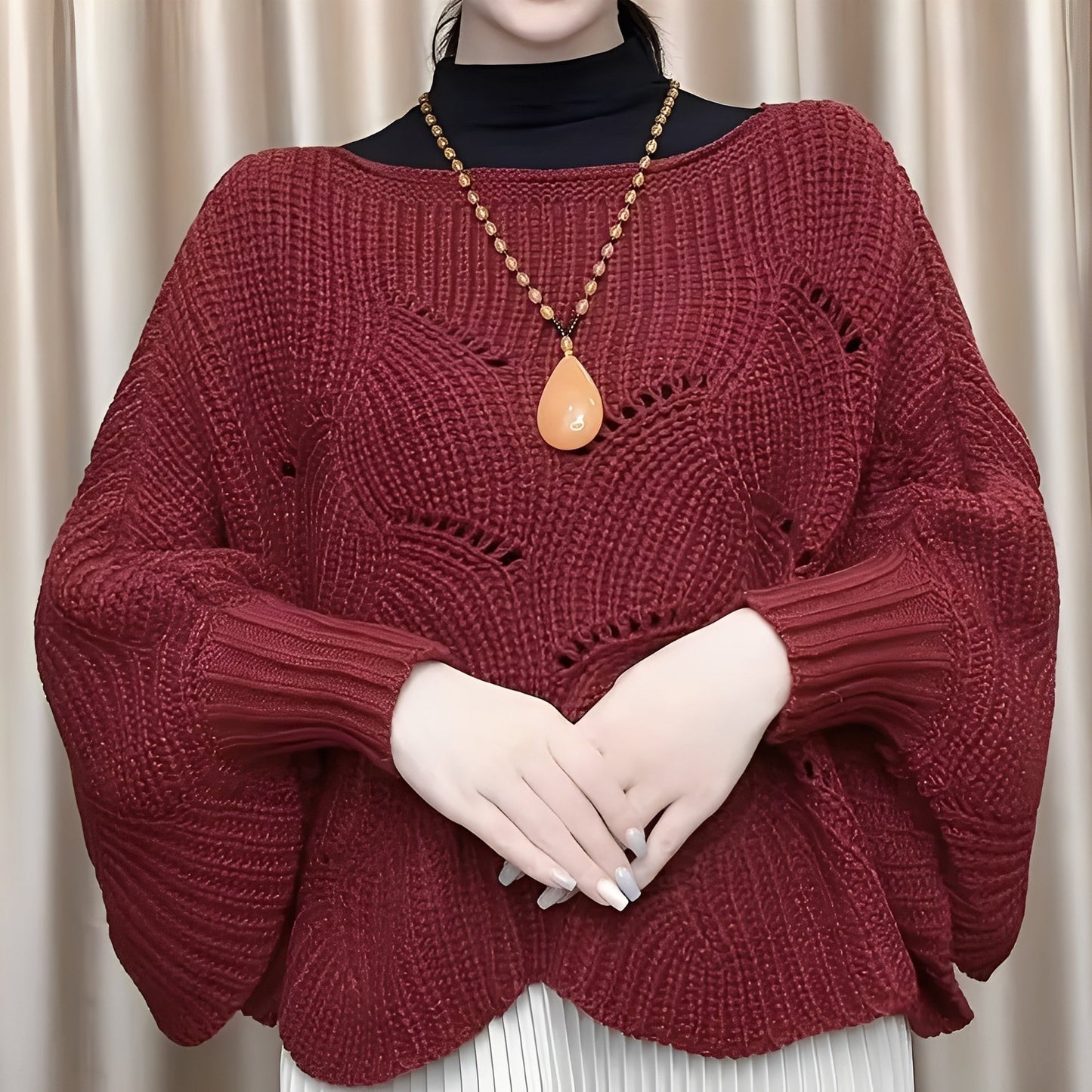 Damen Thermopullover Weite Ärmel Komfort