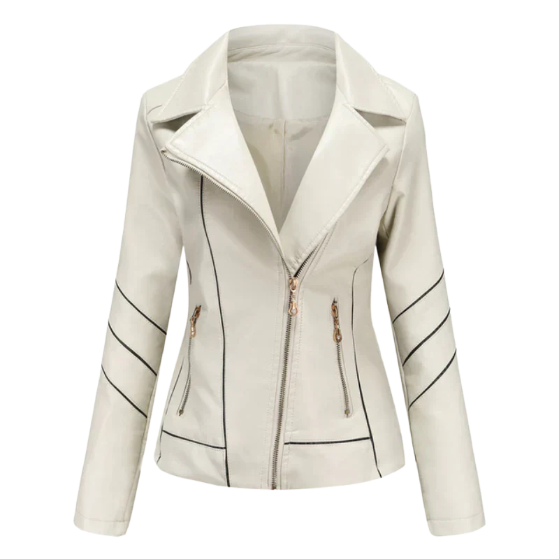 Elegant Leather Jacket Women Slim Fit Design