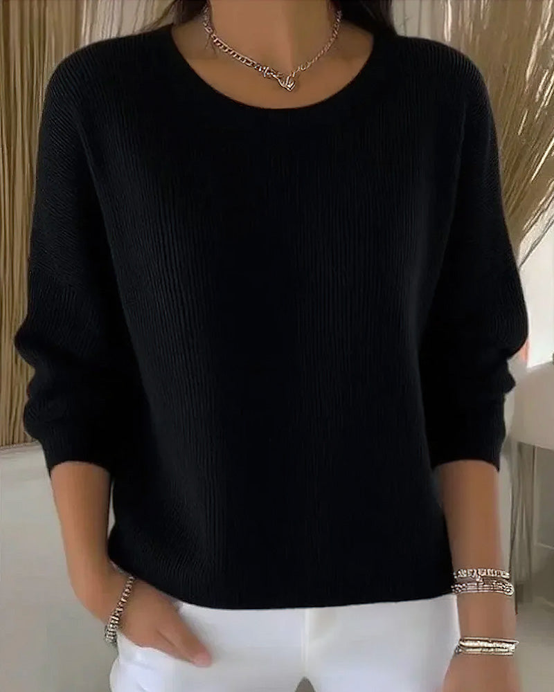 Elegant Women's Clothing Round Neck Oversized