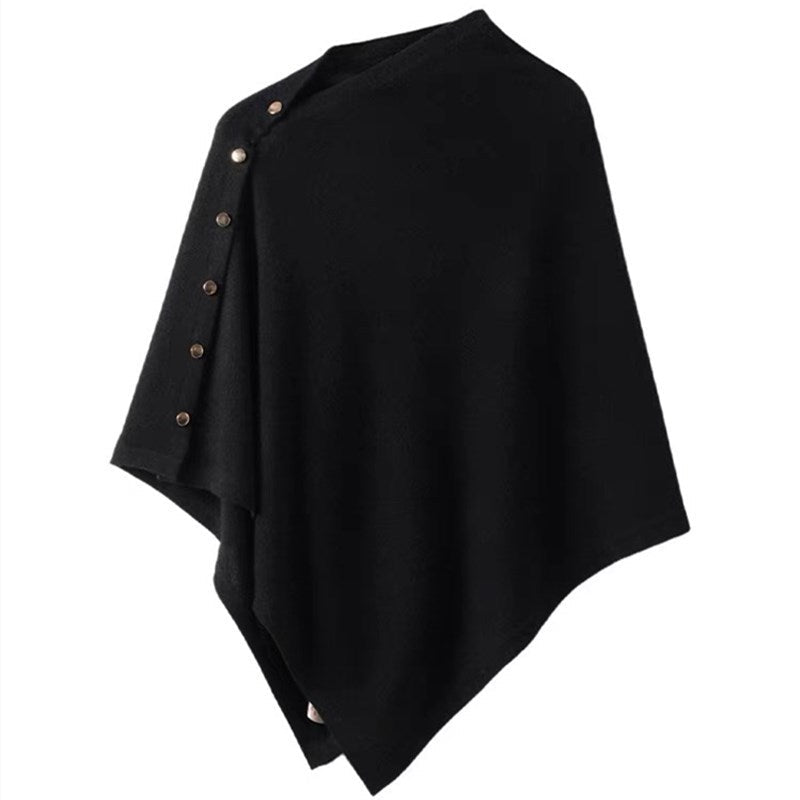 Stylish Women's Asymmetrical Draped Poncho