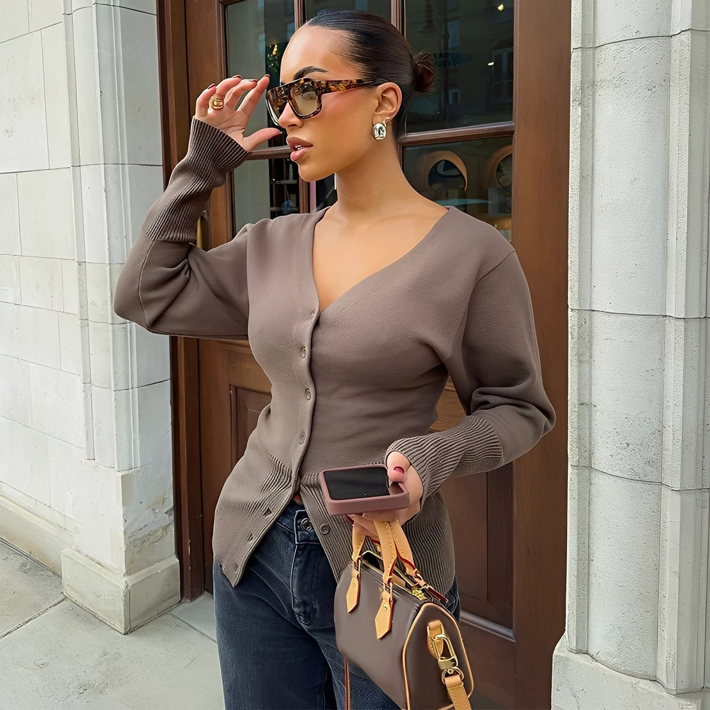 Stylish Women's Cardigan Coat Elegant Tailored