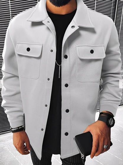 Men's Plaid Comfortable Jacket with Pockets