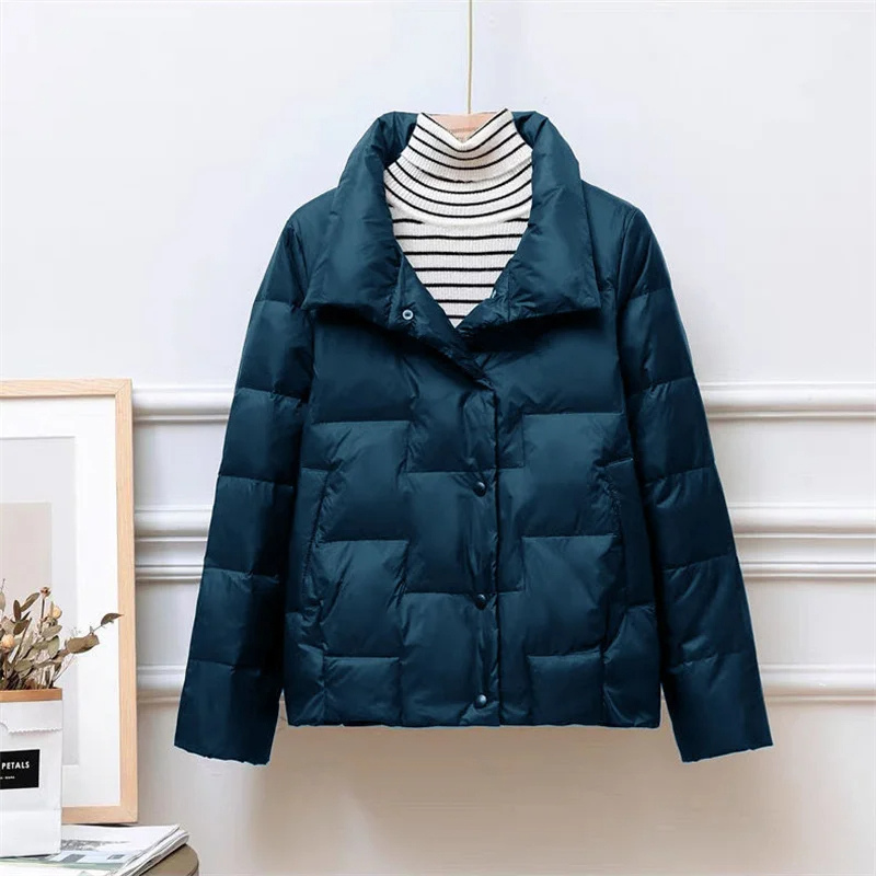 Women's Winter Puffer Jacket | Turtleneck Quilted Jacket