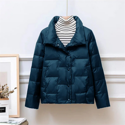 Women's Winter Puffer Jacket | Turtleneck Quilted Jacket