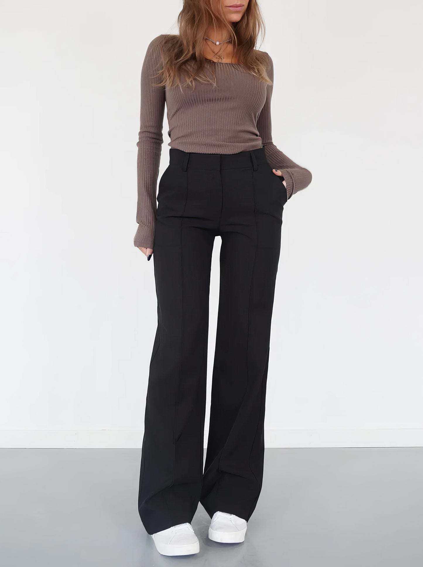 Elegant Women's Trousers Straight Fit