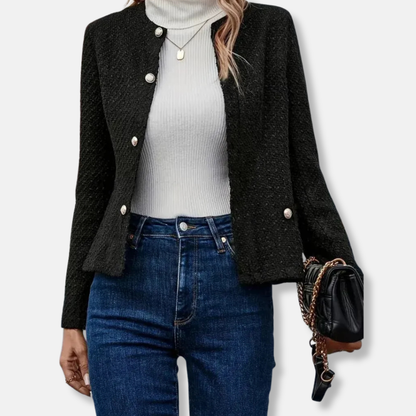 Stylish Men's Jacket Collarless Buttons Elegant
