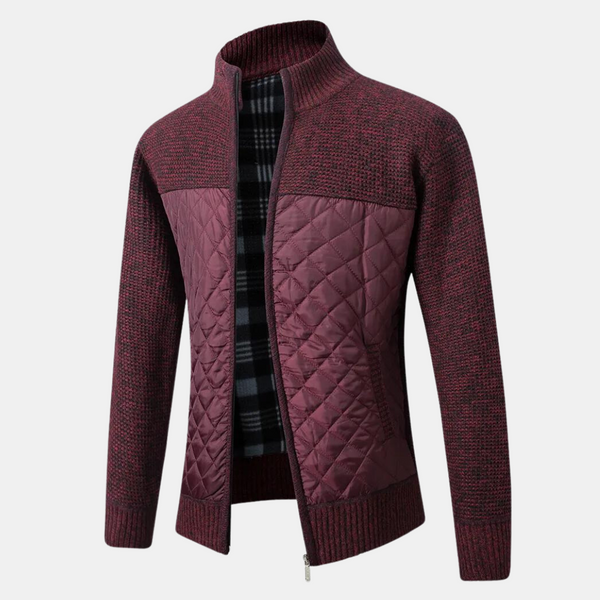 Herren Strickjacke Stehkragen Eleganz - IdealeKleiden