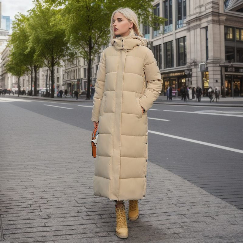 Long Down Jacket Women Stylish Warm