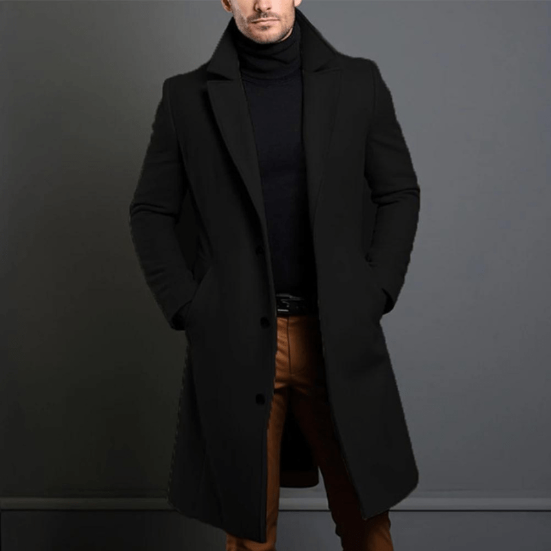 Herren Wintermantel Lang Warm Elegant - IdealeKleiden