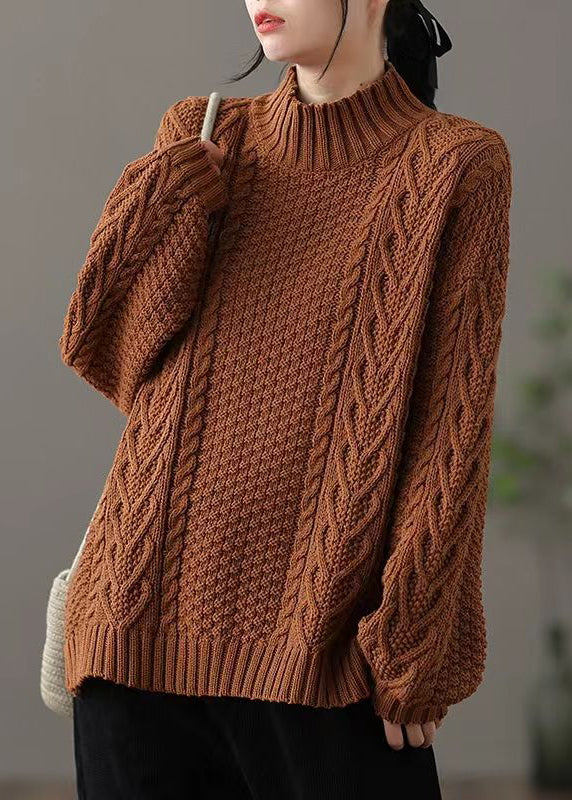 Loose-Fitting High-Neck Winter Sweater