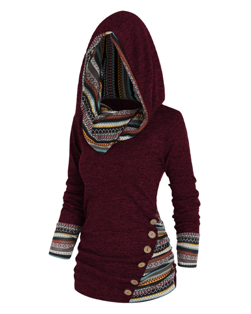 Stylisher Kapuzenpullover Bunt Contrast