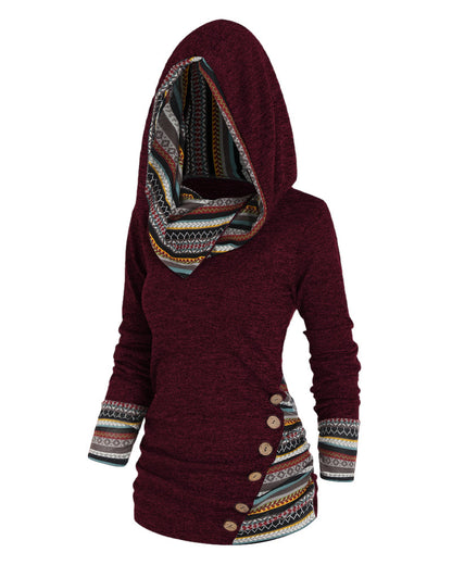 Stylisher Kapuzenpullover Bunt Contrast