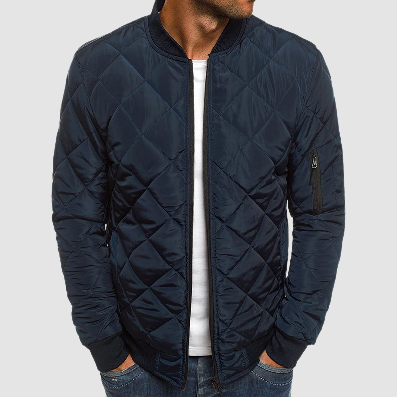 Men's Modern Bomber Jacket Zipper Pockets