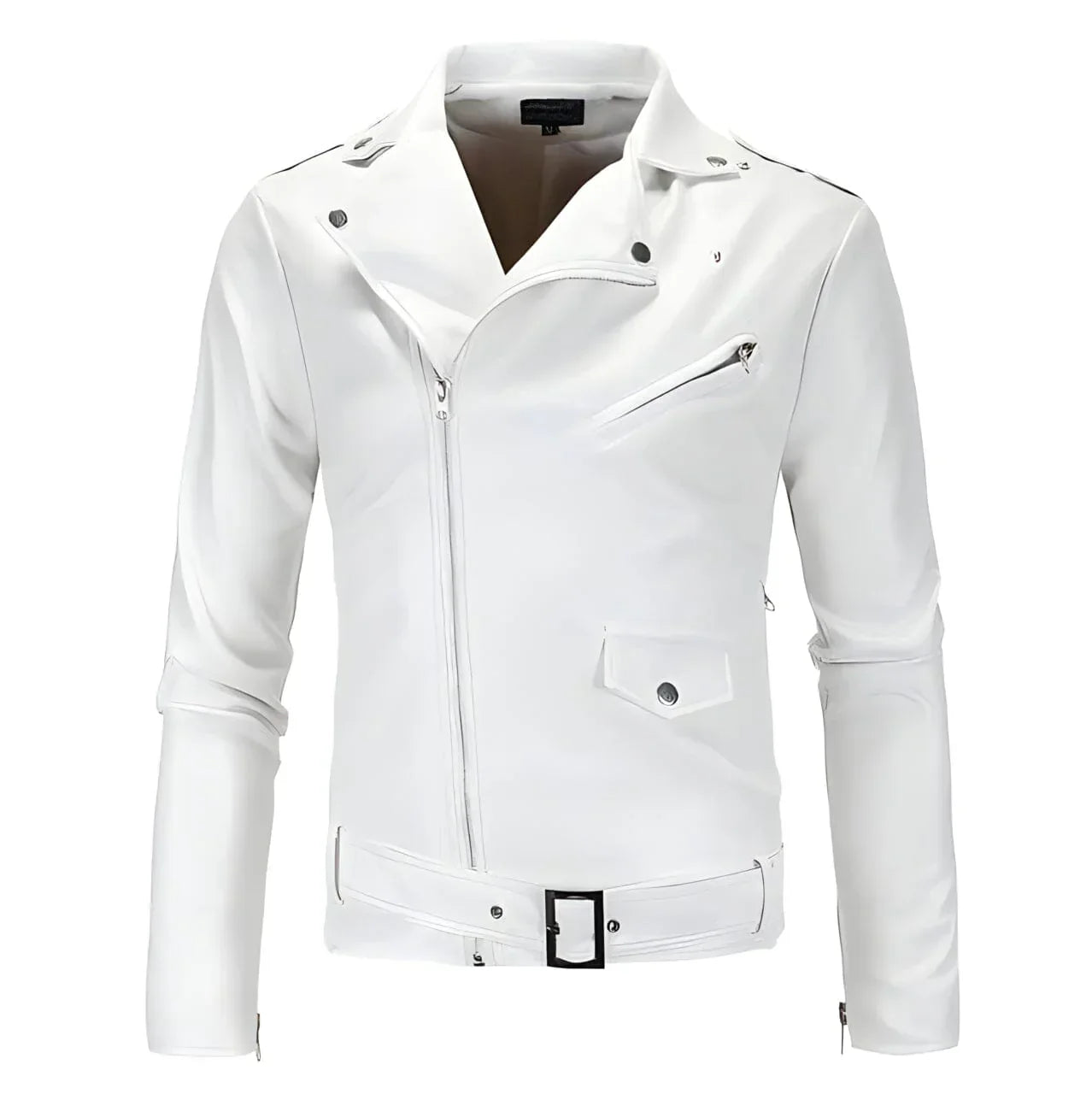 Kunstleder-Jacke Slim-Fit Metallic-Effekt - IdealeKleiden