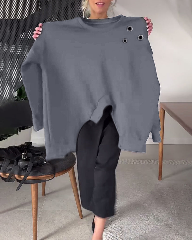Classic Round Neck Plain Sweatshirt