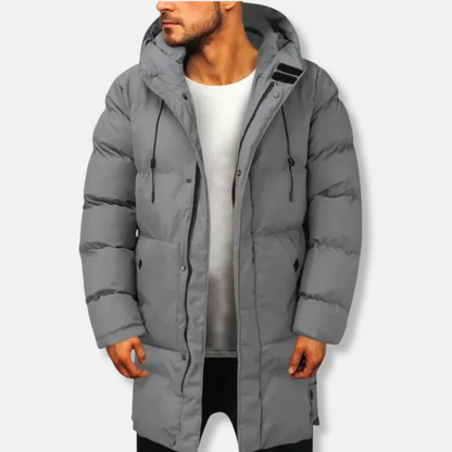 Warm Winter Dress | Quilted Hooded Knee-Length Jacket