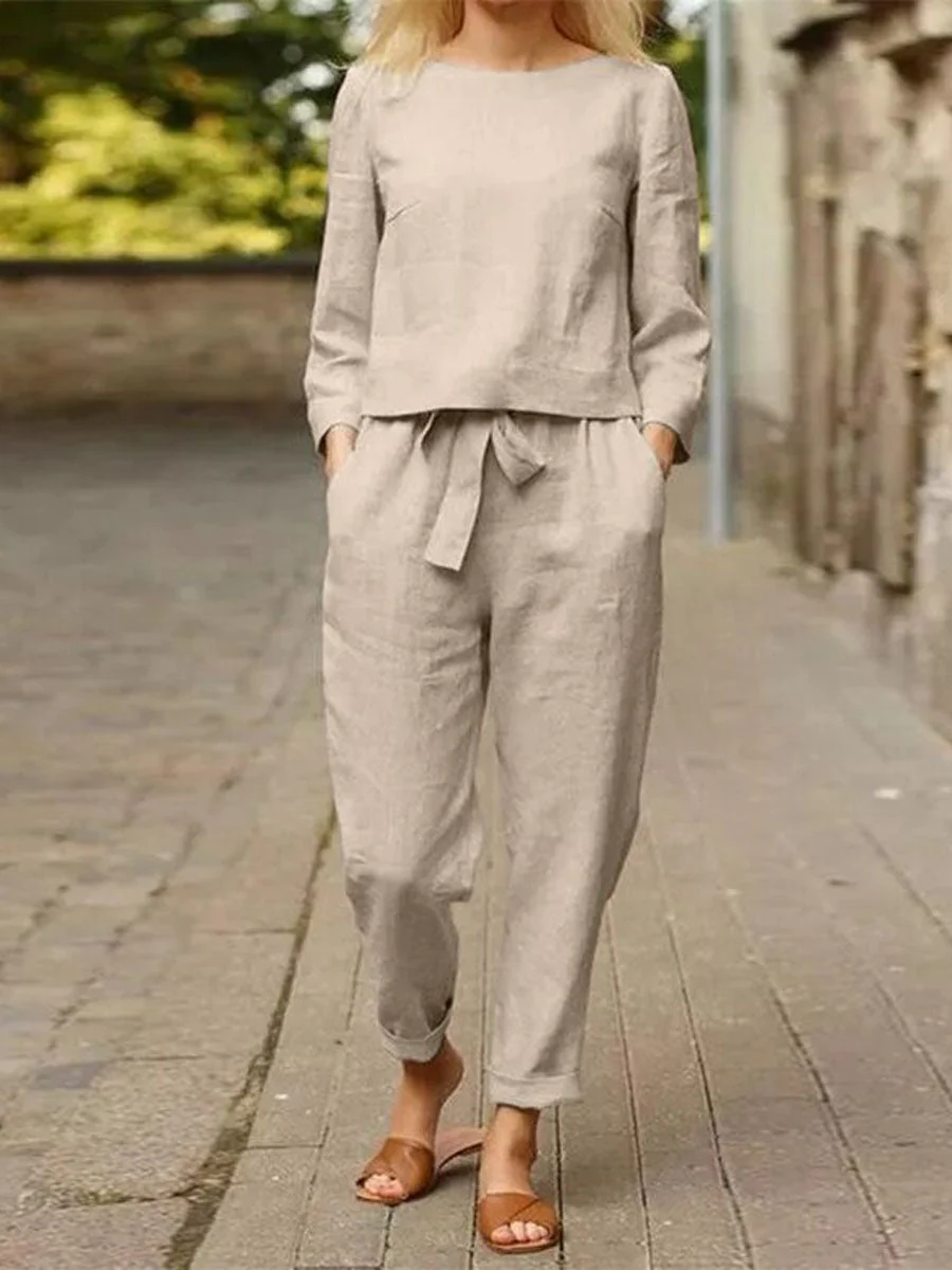 Women's Sports Set Long Sleeve Top High Waist Pants