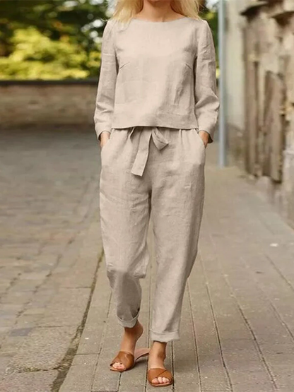 Women's Sports Set Long Sleeve Top High Waist Pants