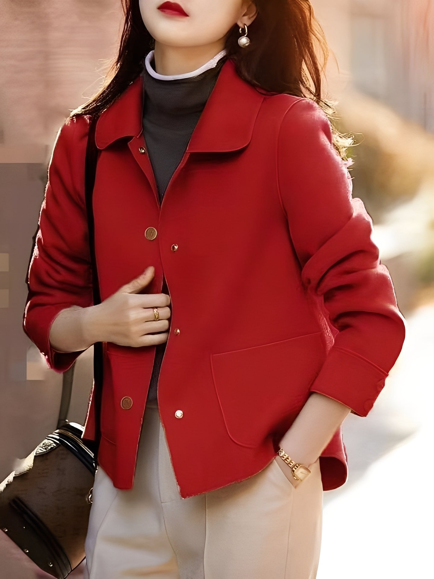 Elegant Women's Winter Jacket With Buttons
