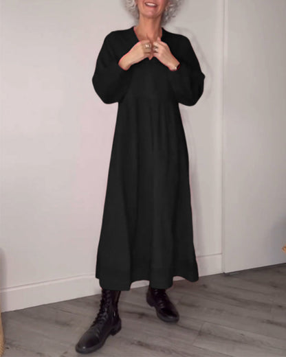 Elegant Evening Dress V-Neck Long-Sleeved