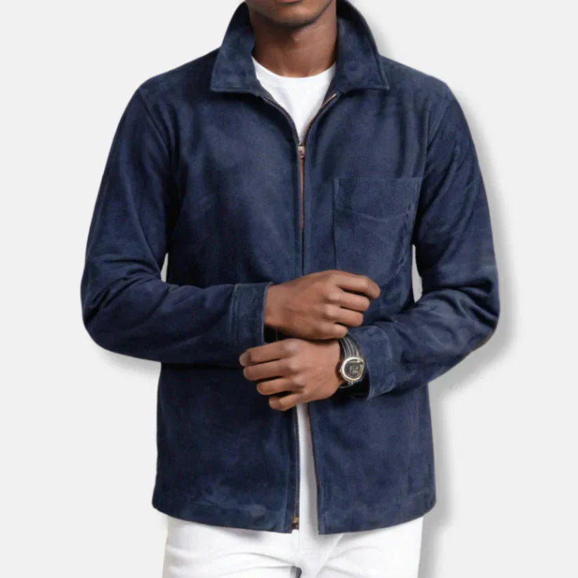Emil - Slim Fit Lederjacke Modern Stehkragen