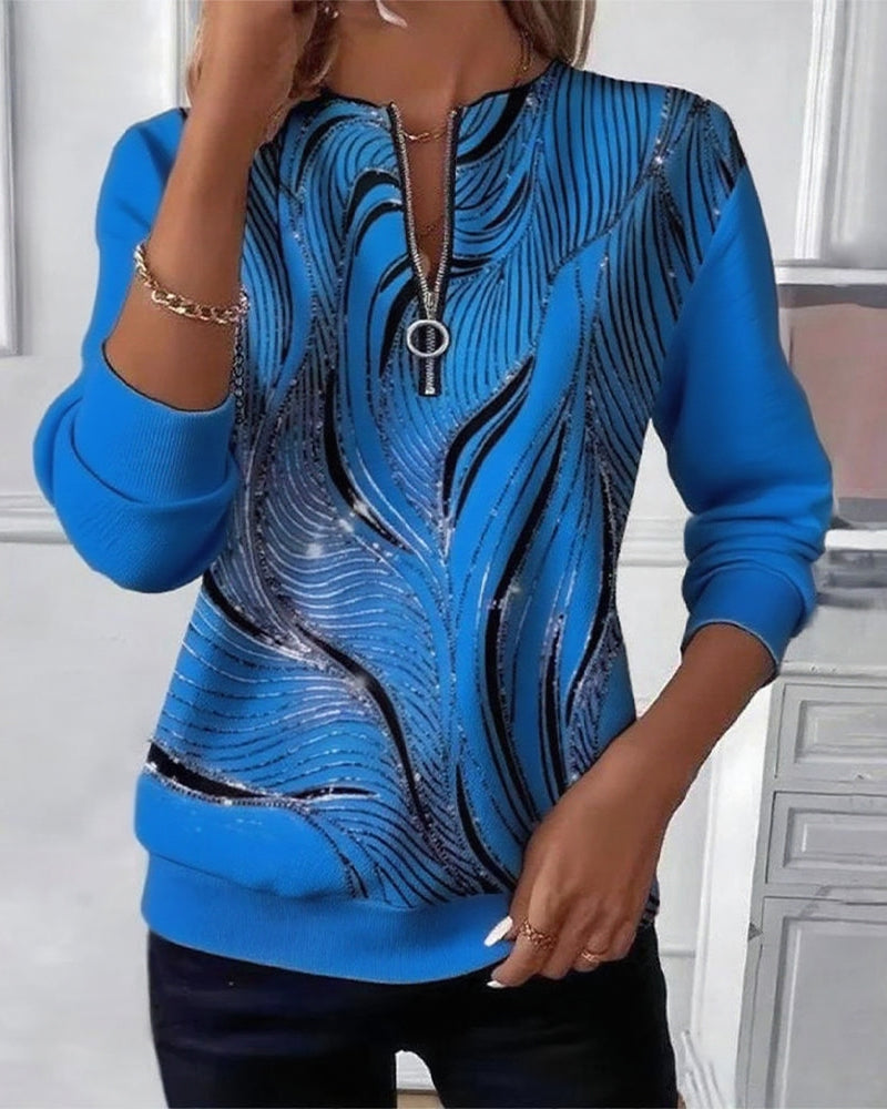 Fashion Dress Casual Printed Zipper