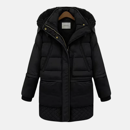 Lined winter coat oversized hood pockets