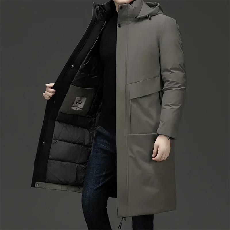 Men's Longline Parka Warm Insulated Hooded