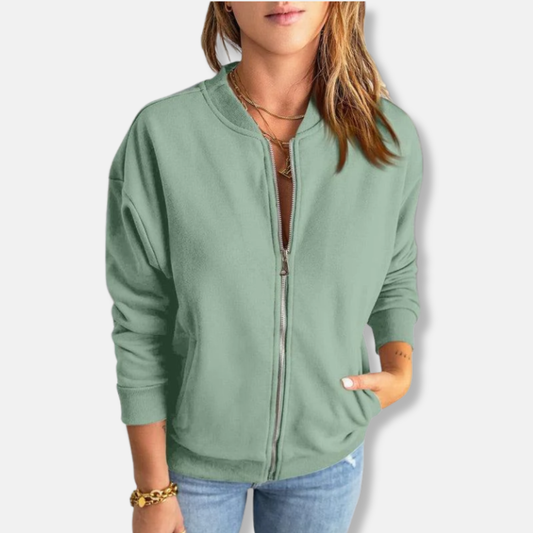 Leichte Jacke Mit Reißverschluss Moderner Style - IdealeKleiden