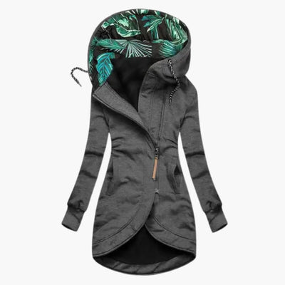 Hoodie Tropical Leaf Pattern Women