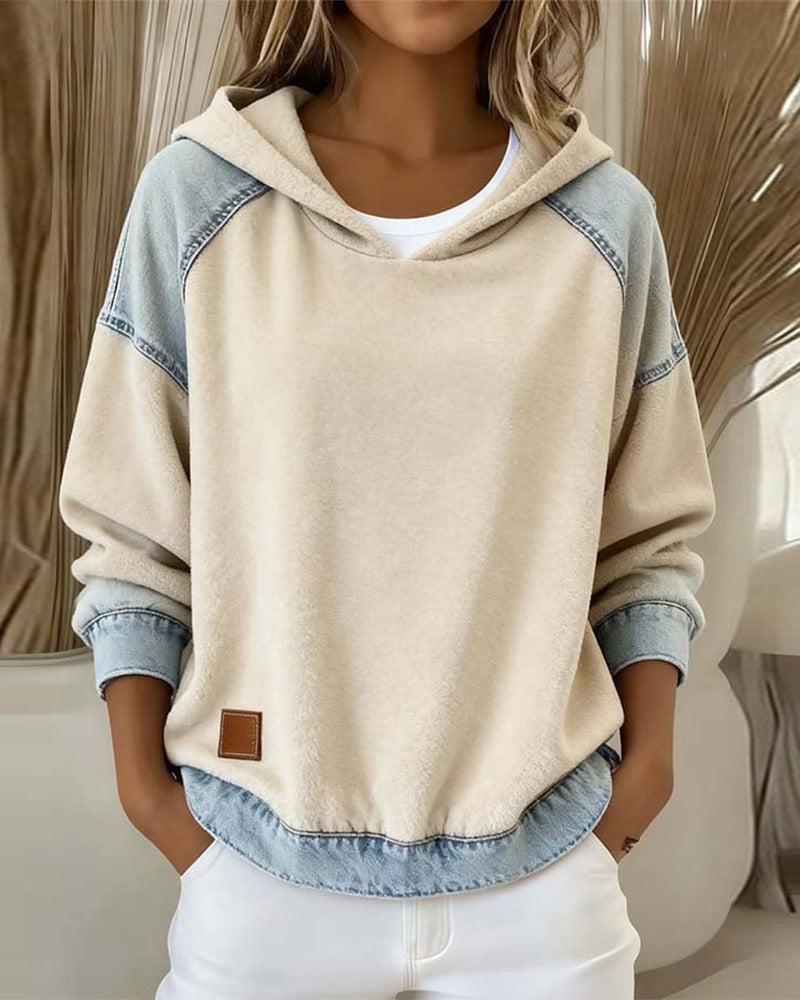 Hoodie with Contrast Pocket Trendy Style