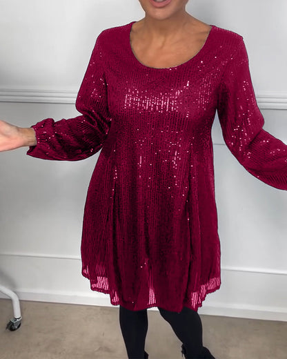 Elegant Evening Dress Sequin A-Line