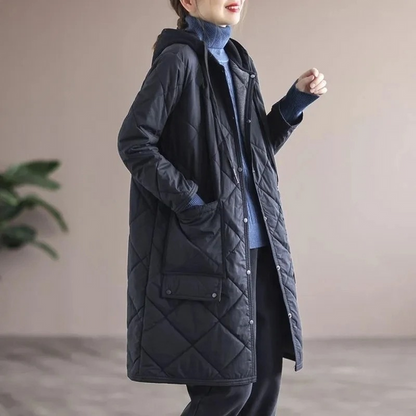 Long Women's Coat Elegant Padded Winter