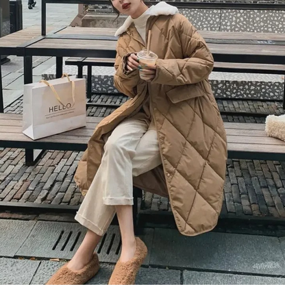 Oversized Quilted Jacket Autumn Winter Fur
