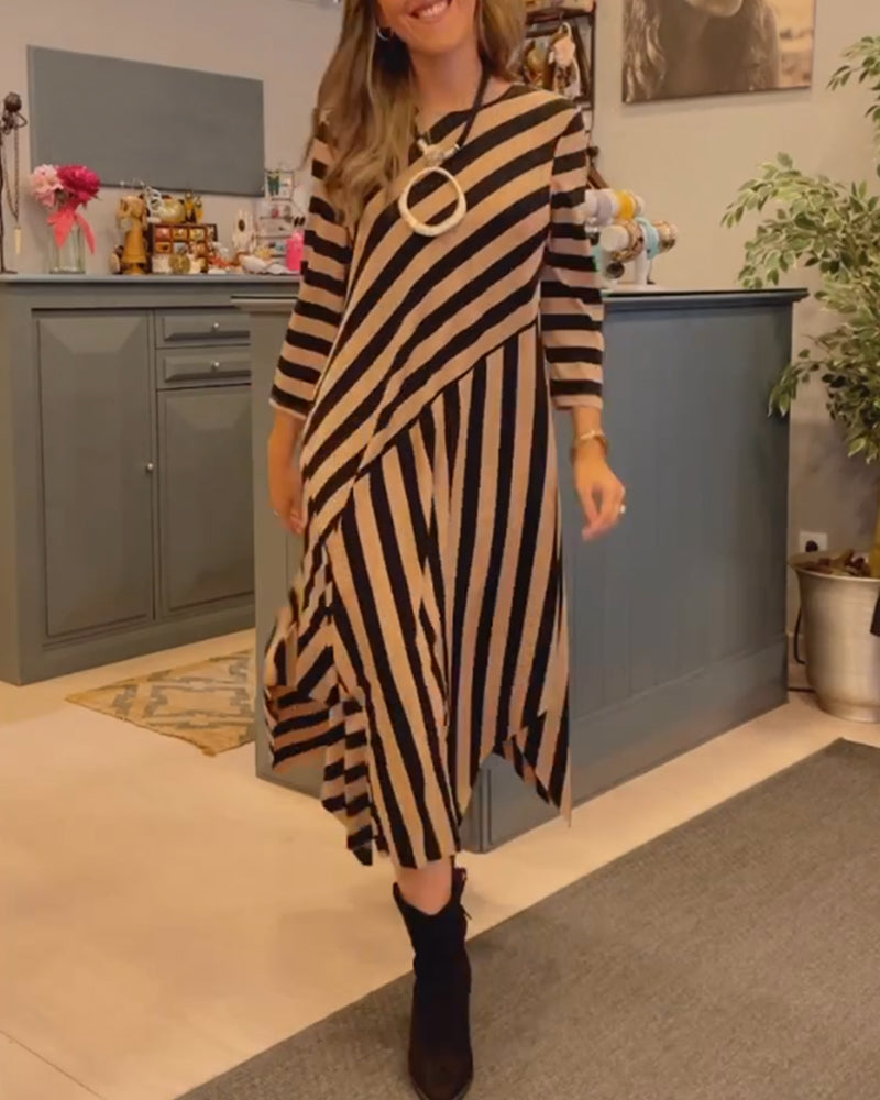 Stylish Striped Dress Loose Fit