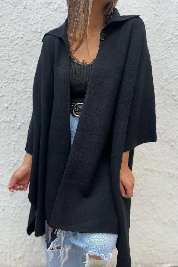 Casual Cardigan Jacket with Button and Hood