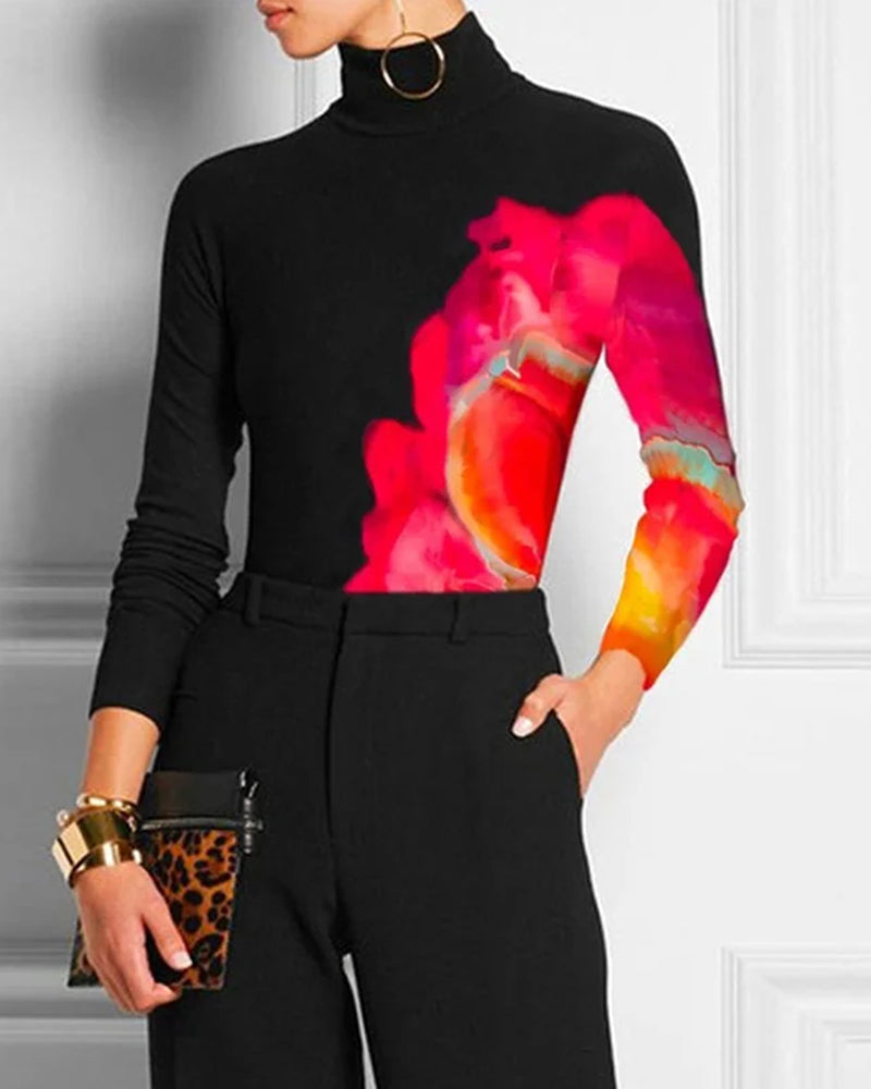 Stylish Stand-Up Collar T-Shirt