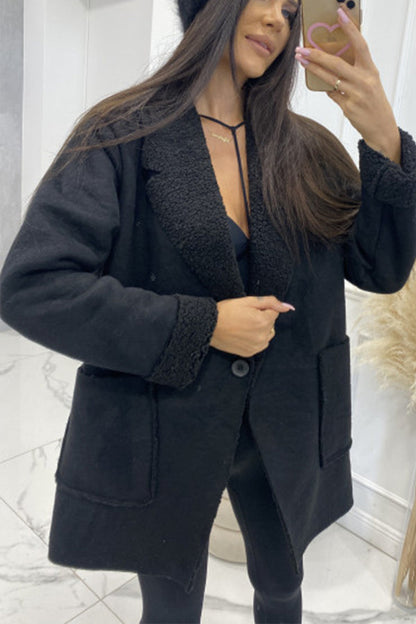 Kurze Sherpa-Jacke Damen Modern - IdealeKleiden