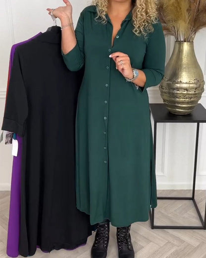 Elegant Button-Down Shirt Dress