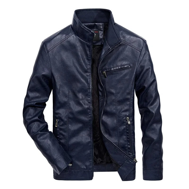 Men's Leather Jacket Zipper Spring Model