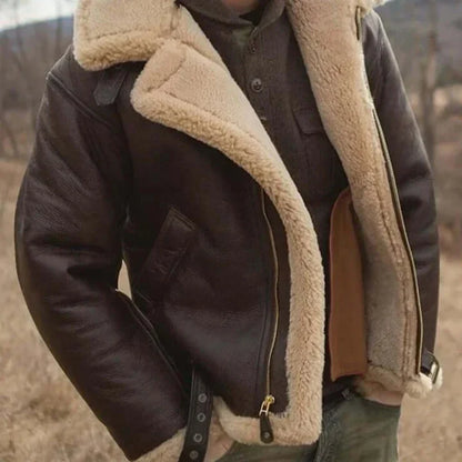 Men's Lambskin-Style Leather Jacket