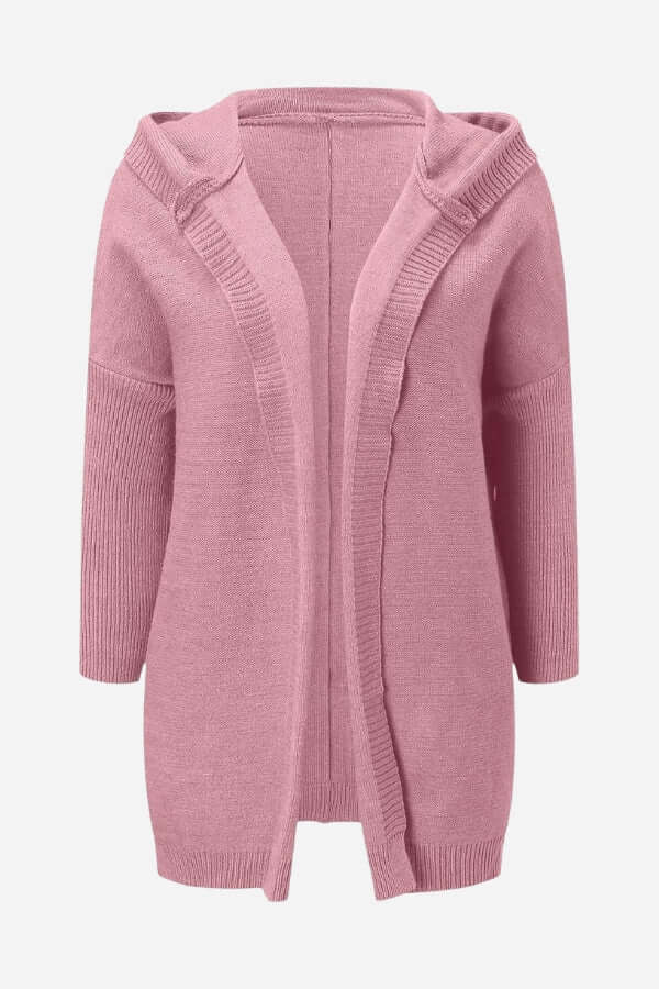 Damen Strickmantel Kapuzenparka - IdealeKleiden