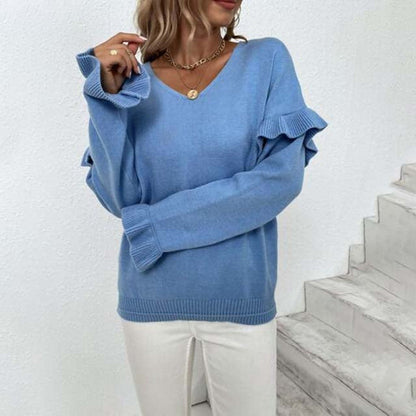 Einfacher Winterpullover Warm und Bequem - IdealeKleiden