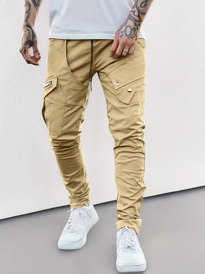 Casual Cargo Pants Zipper Pockets Leisure Style