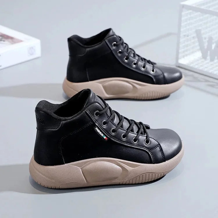 Women's High-Top Platform Boots Black