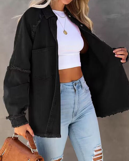 Trendy Denim Jacket Patchwork Style