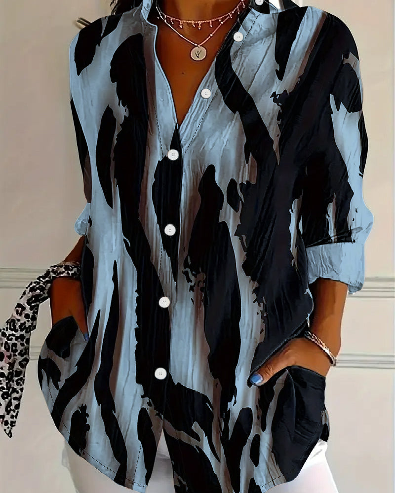 Stylish Clothing | Stand-up Collar Strikingly Printed