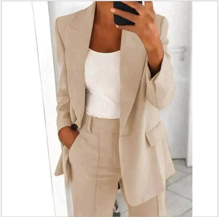 Elegant Women's Blazer Set 2-Piece Modern Style