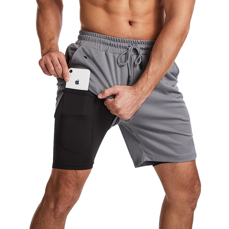 Men's 2-in-1 Sporty Swim Shorts with Drawstring
